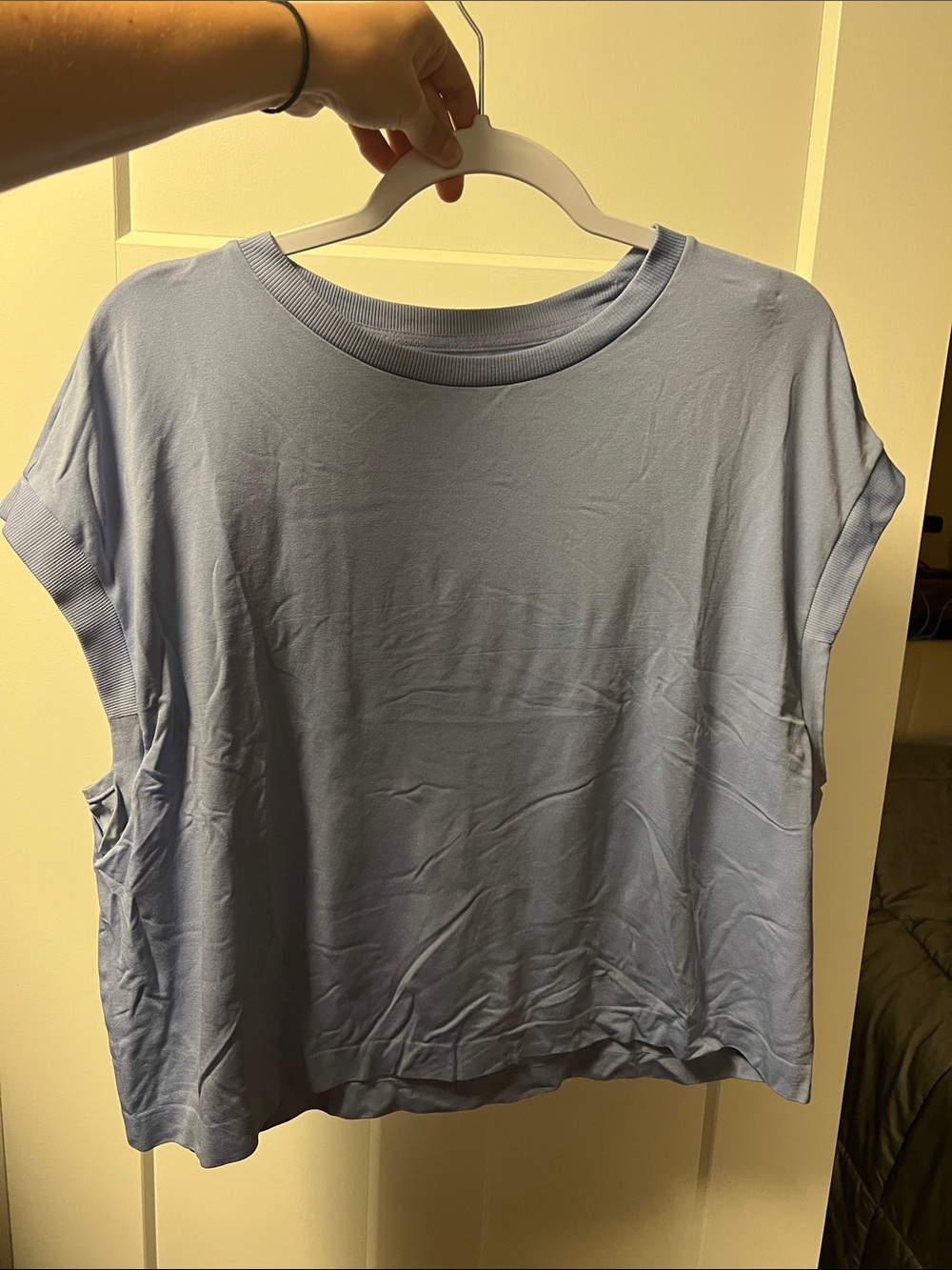 Light blue/purple exercise T/tank shirt
